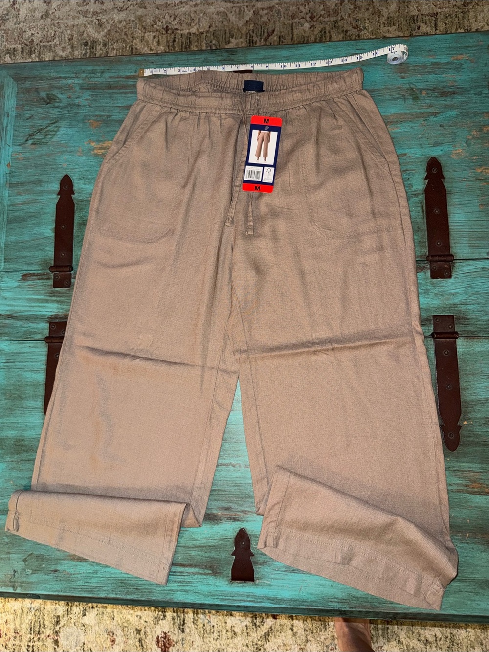 Ladies Splendis Elastic Waist Khaki Pants - size Medium